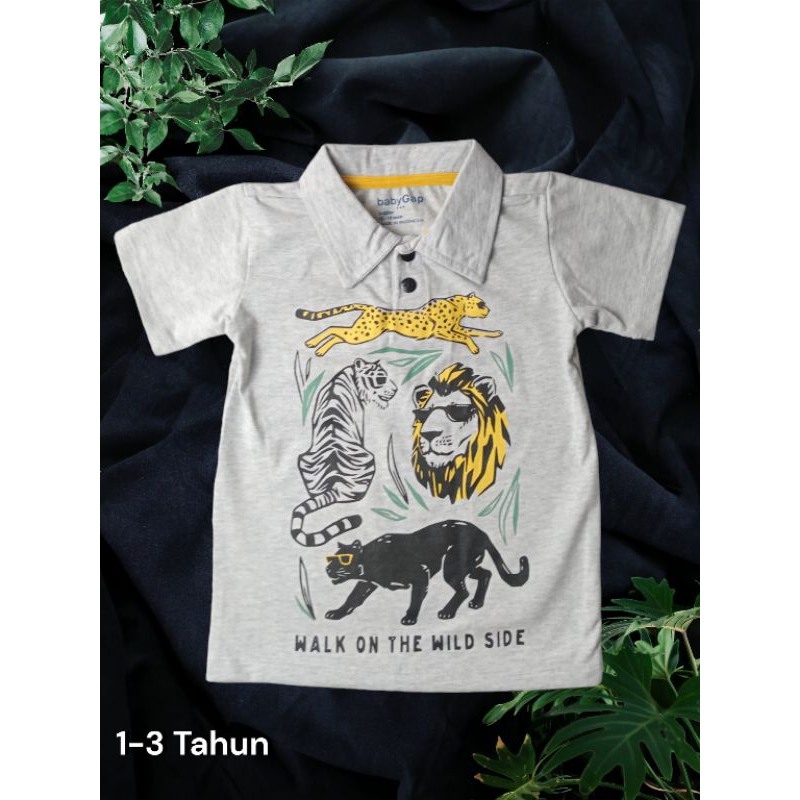 Kaos wangki Kancing depan anak laki-laki baby Gap / Kaos cowok