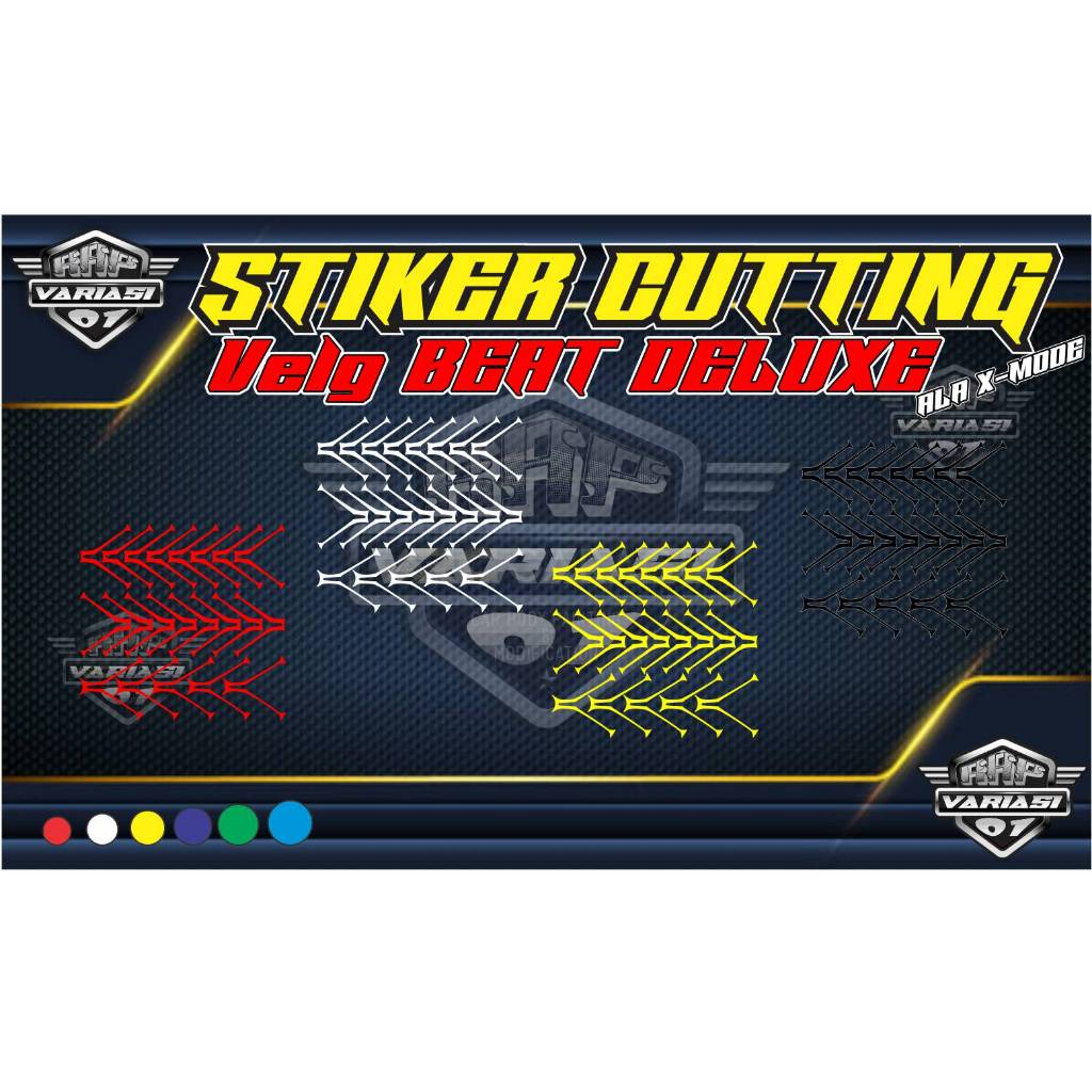 Stiker Velg BEAT DELUXE ala X-MODE, stiker cutting velg beat deluxe terbaru