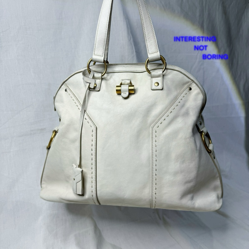 preloved YSL Oversized Muse Bag white