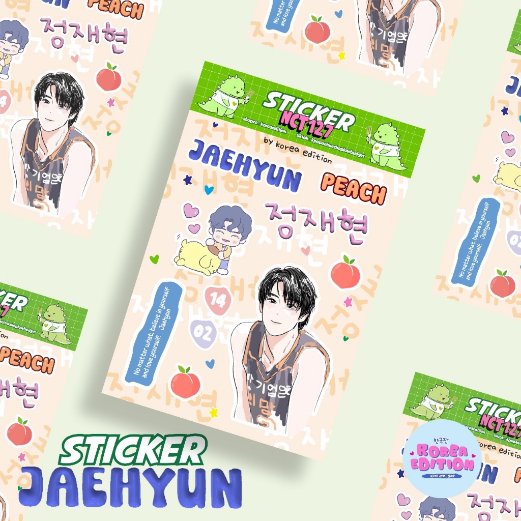 

Sticker Vinyl Decoration NCT 127 Jaehyun Taeyong Cartoon Manhwa Siap Tempel Waterproof