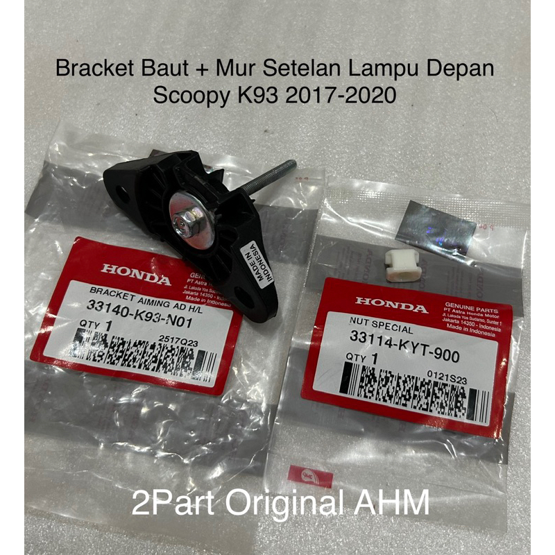 Bracket Baut + Mur Setelan Lampu Depan Scoopy K93 Ori AHM 33140 K93 N01
