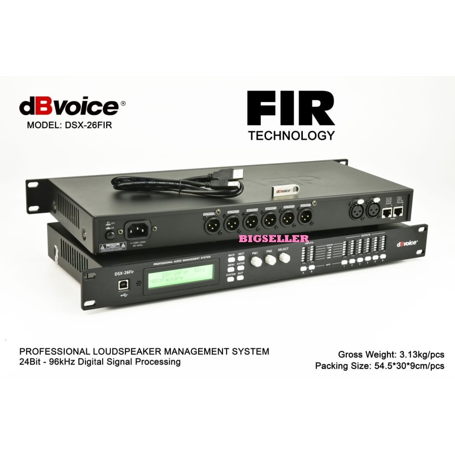 Management DB VOICE DSX-26 FIR-DLMS Speaker Management Db Voice 2 In 6 Out Ori
