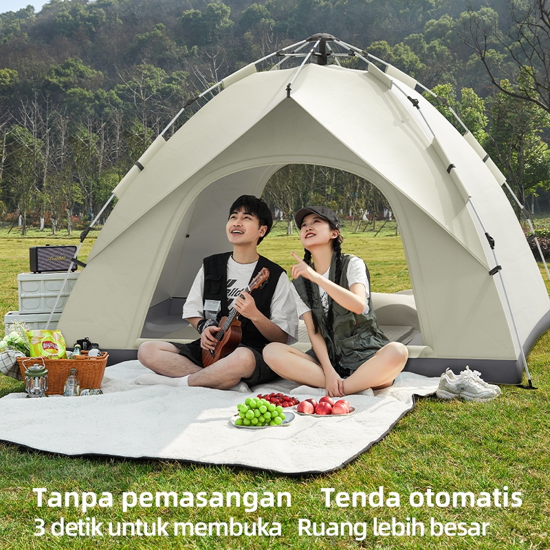 Tenda Otomatis Memperluas Ruang Tenda Tahan Air Perlengkapan Berkemah Tenda Berkemah Untuk 4 Orang T