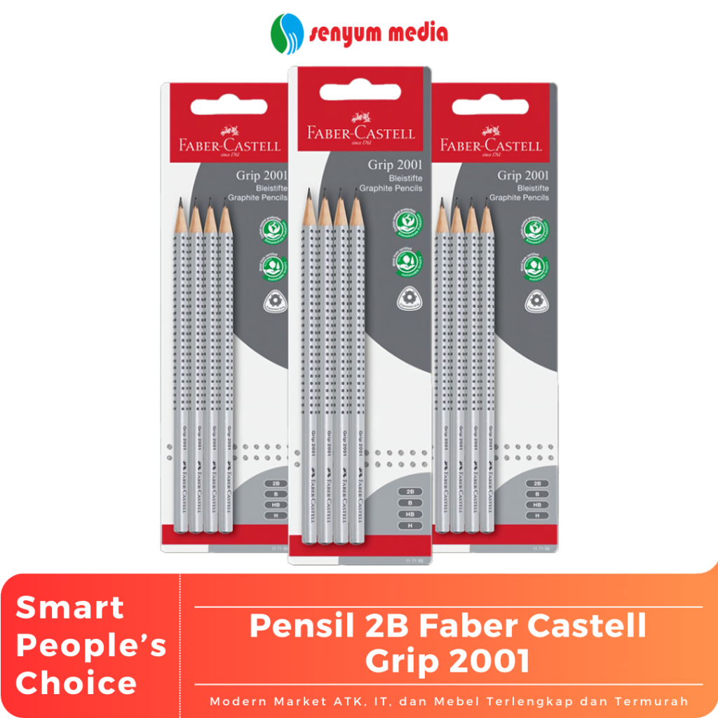 

Pensil 2B Faber Castell Grip 2001 (1 Pack Isi 12 Pcs) (S:DZN)