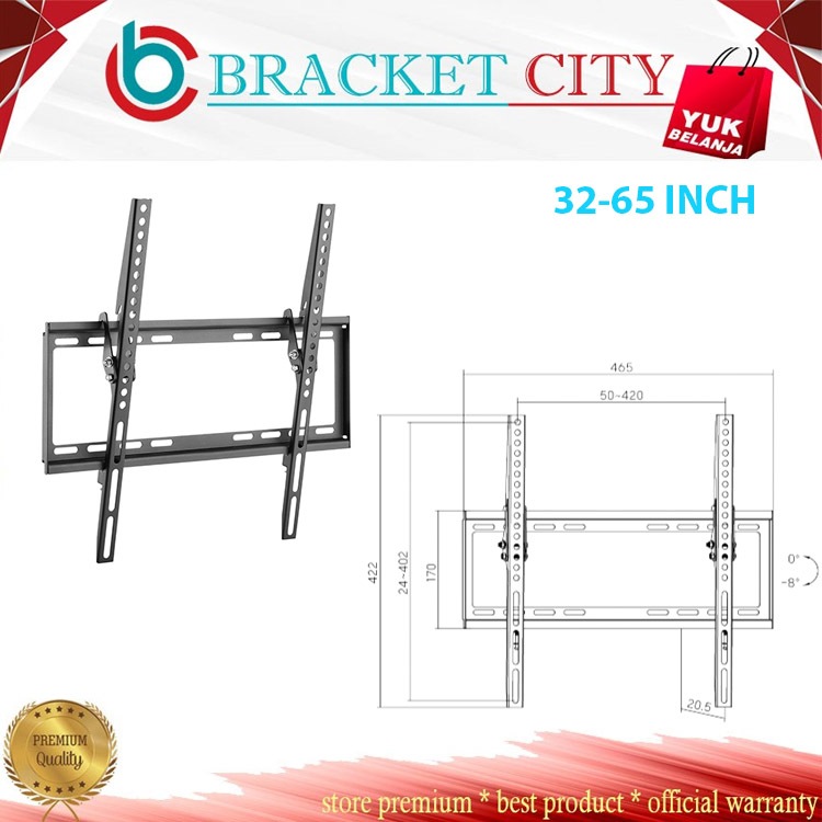 Bracket tv 55 50 43 32 LED LCD TV Tilt