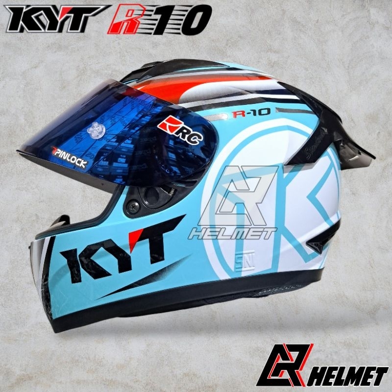 HELM KYT R10 AQUAMARINE PAKET GANTENG