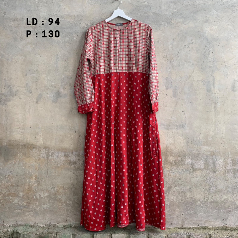 [Preloved] Gamis Katun Merah