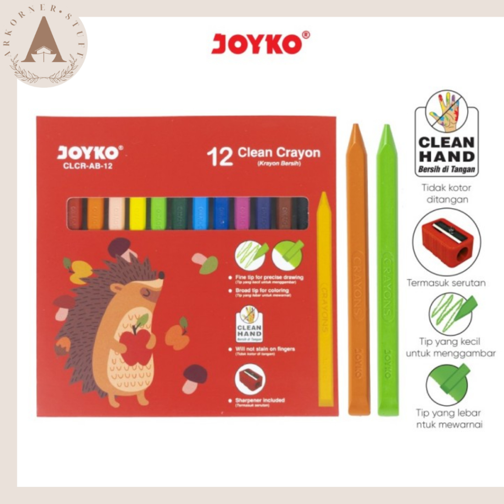 

[SET 12] Joyko Clear Crayon Krayon 12 Warna