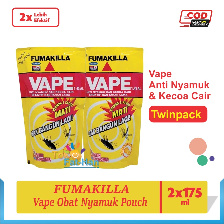 fumakilla Obat Nyamuk Cair | Vape Anti Nyamuk & Kecoa Pouch RefilL 175 ML