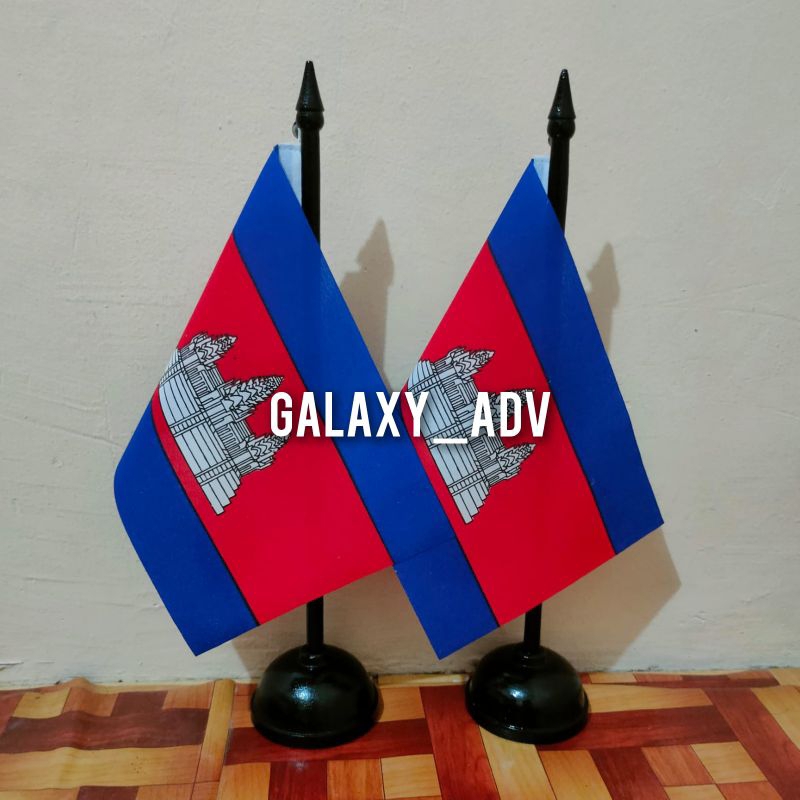 

bendera meja negara KAMBOJA + tiang