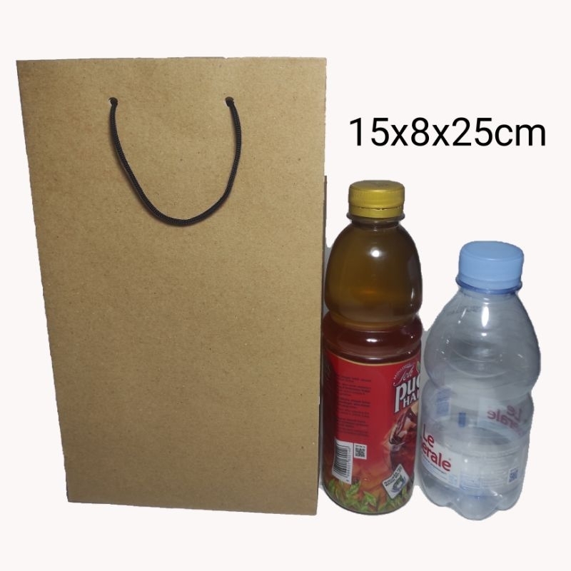

Paperbag 8x15x25 cm. Kraft coklat polos