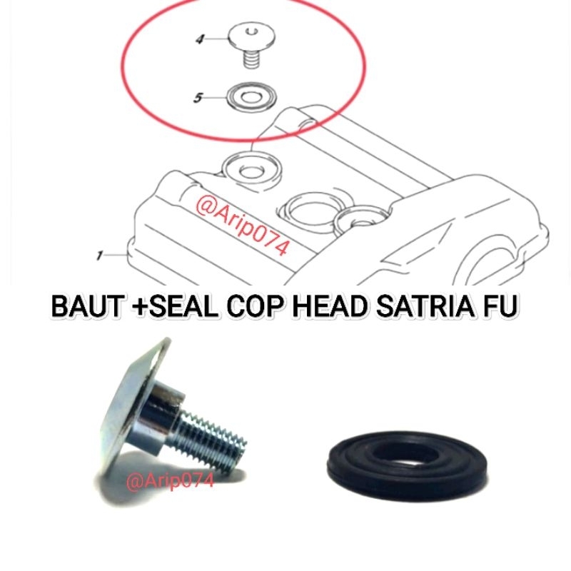 BAUT COP HEAD TUTUP HEAD SATRIA FU SATRIA FU INJEKSI GSX 150 KARET SEAL BAUT HEAD SATRIA FU BAUT TUT