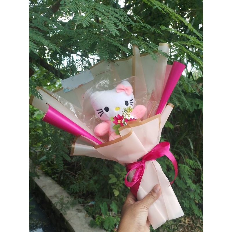 Buket boneka plus uang kosong 5-20 slot/ buket ulang tahun / buket bear pooh hello kitty marsupilami