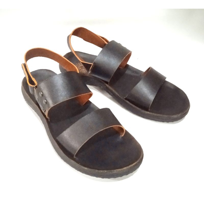 Sandal  Kulit Asli pria  Sandal Trendy Model Tali Belakang