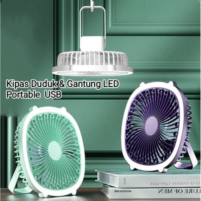 kipas angin gantung plus gantung led Kipas Angin Portable 4in1 Dengan Lampu LED Kipas Angin Lipat US