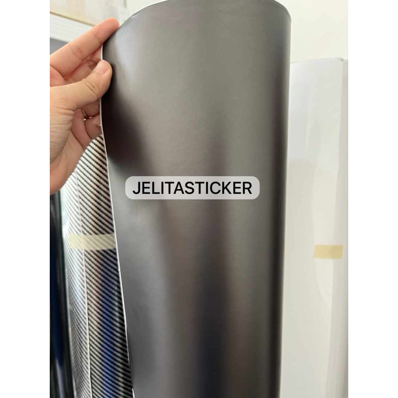 Sticker Skotlet Mobil Dark Grey Satin Mettalic Doff Matte Chrome Lebar 152cm / Stiker Abu Gray Metal