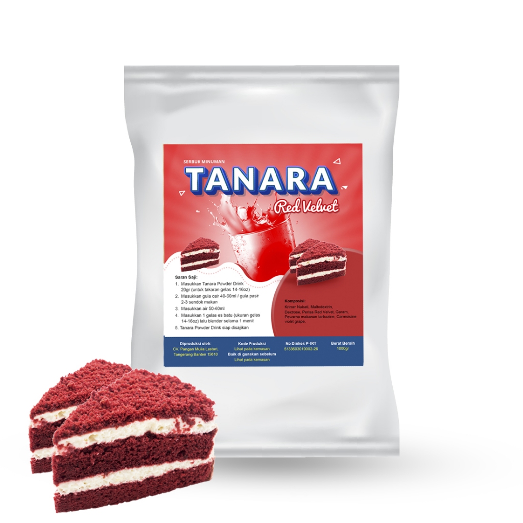 

Bubuk Red Velvet Mix Gula 1kg - Serbuk Minuman Premium - Tanara Powder