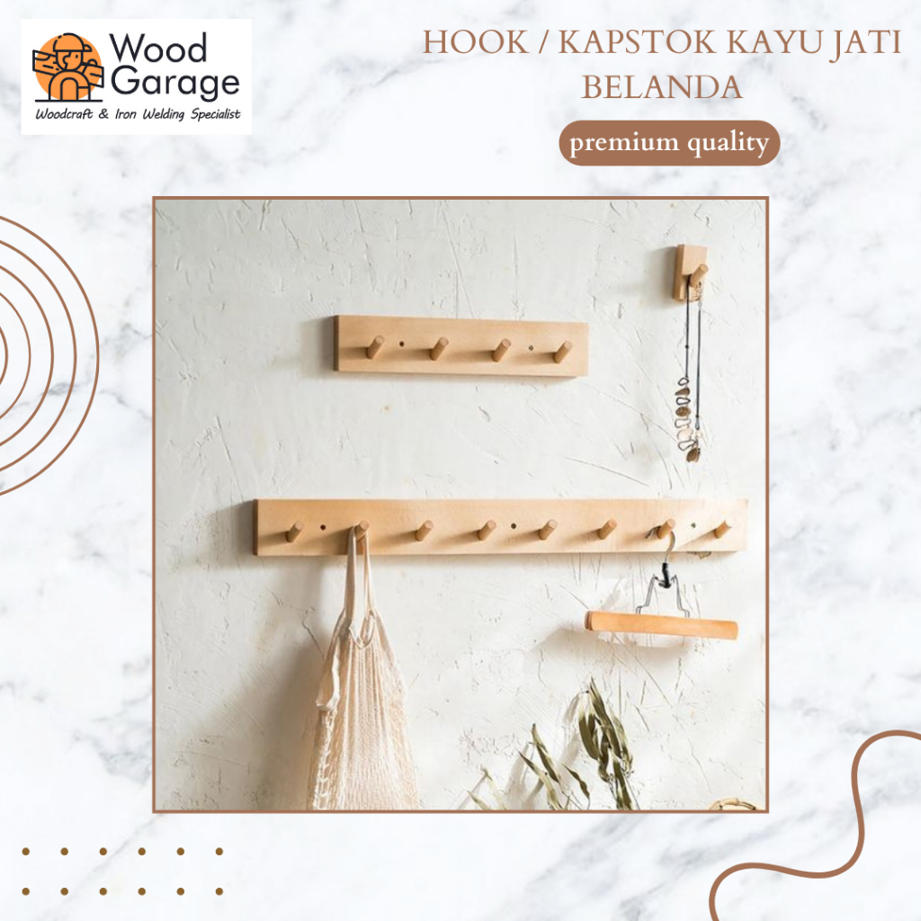 Kapstok / hook kayu jati belanda murah
