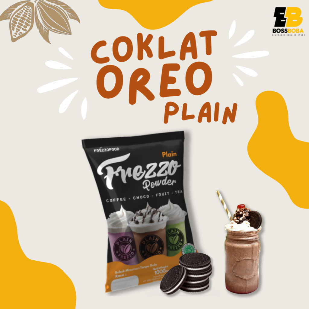 

Bubuk Minuman Rasa Coklat Ooreo Plain Frezzo Powder Drink 1kg/Minuman Kekinian Murah/Bossboba