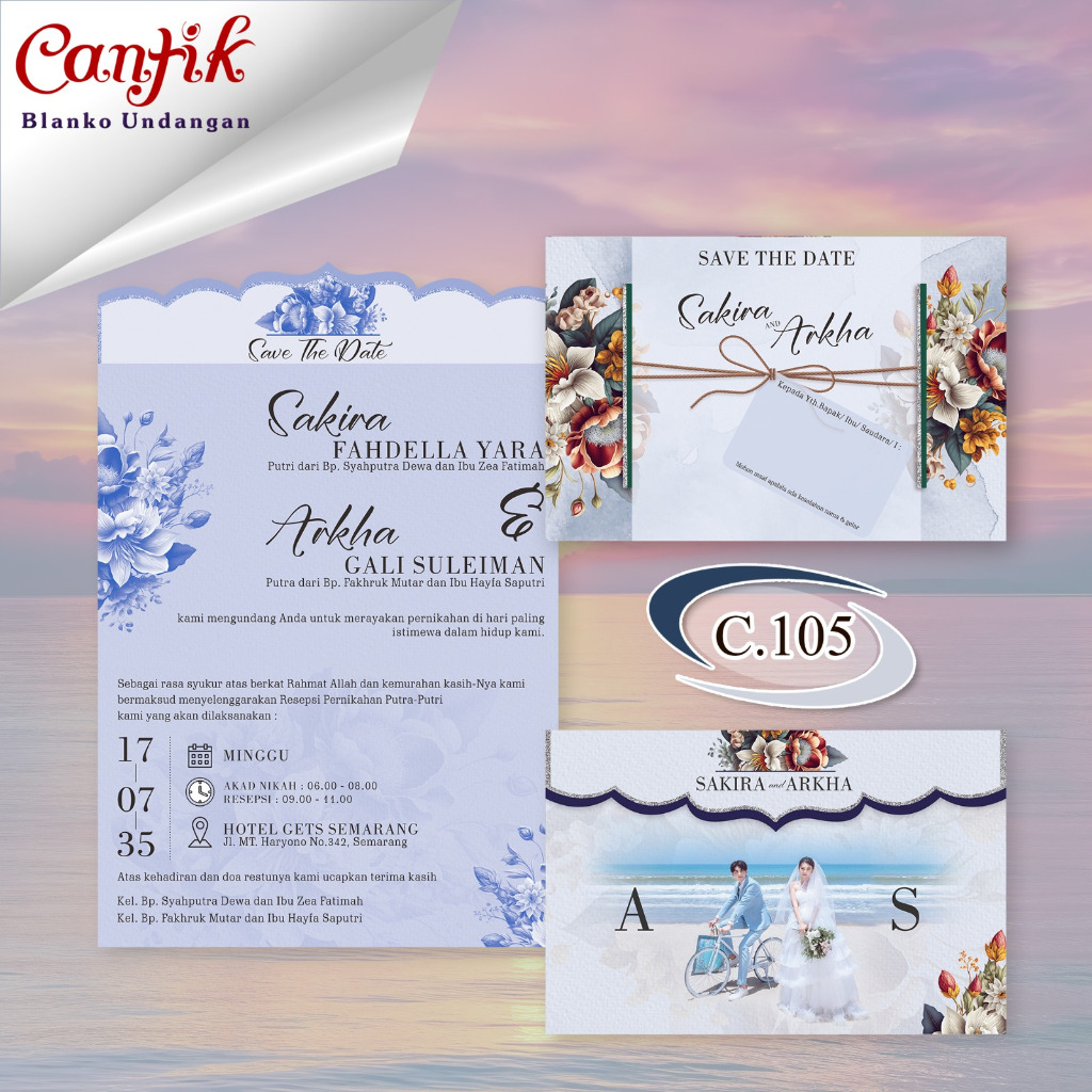 Cantik 105 Blangko Undangan | Undangan Murah | Free File Setting