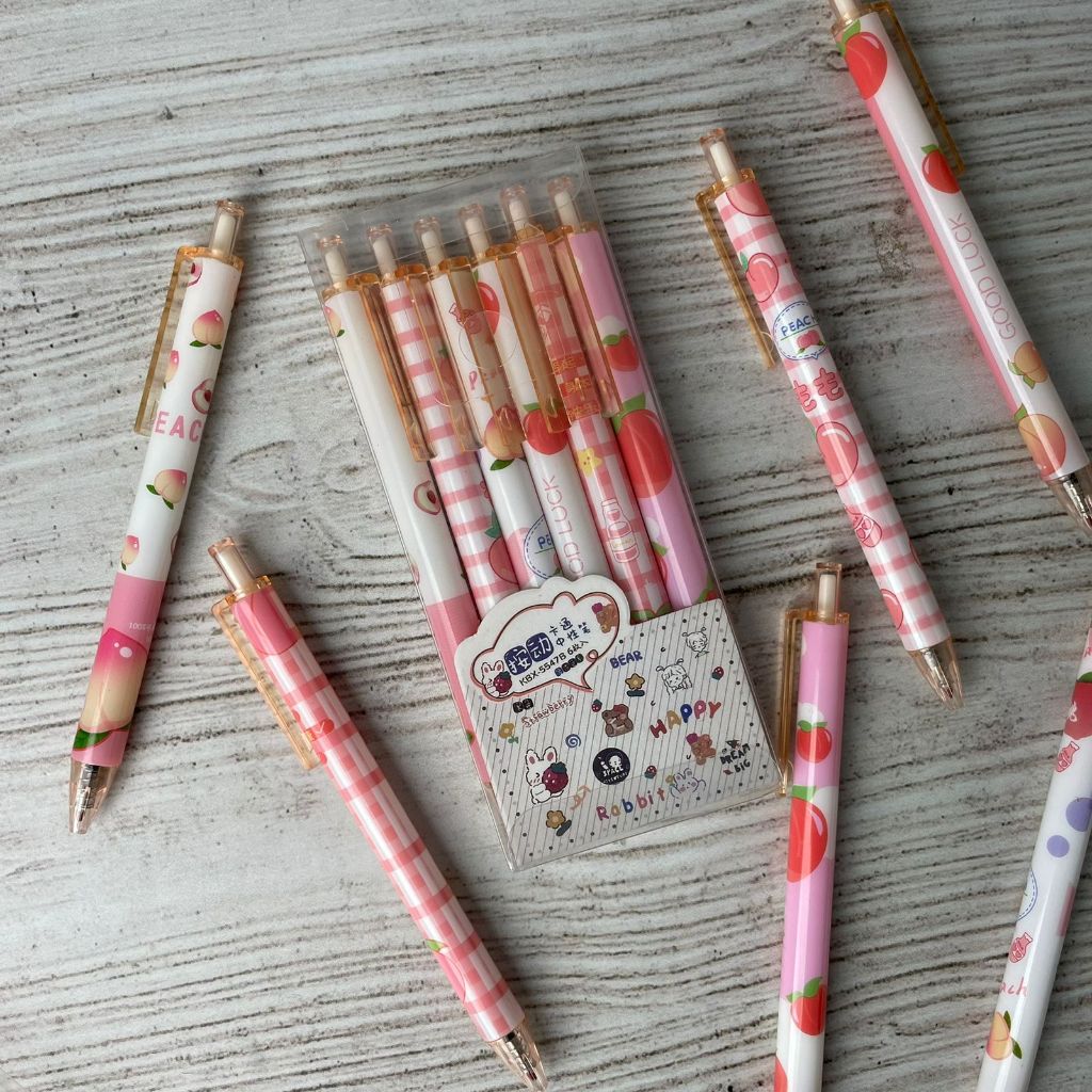 

PULPEN CETEK MOTIF PEACH CUTE 1 PACK ISI 6 PCS HARGA TERMURAH PEN CETEK MEKANIK GAMBAR BUAH PEACH IMUT LUCU ALAT TULIS FANCY SEKOLAH DAN KANTOR READY GROSIR DAN COD
