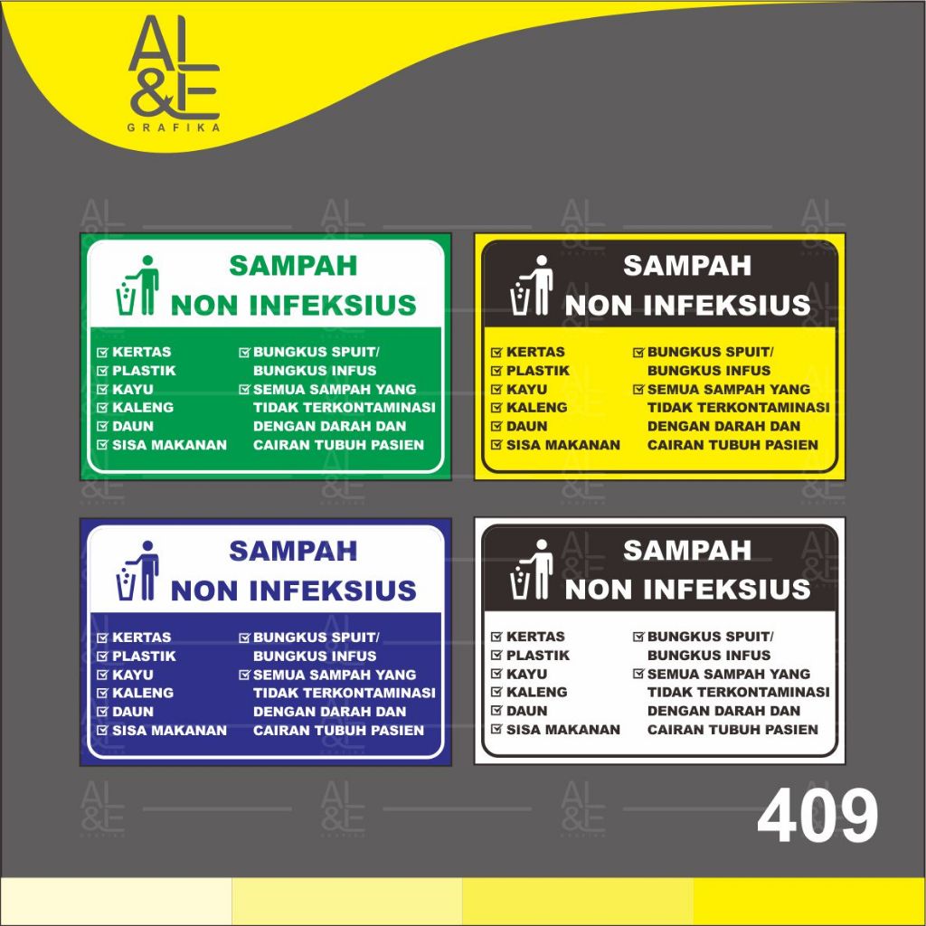 

409 - STIKER SAMPAH NON INFEKSIUS - VINYL STIKER RITRAMA INDOOR