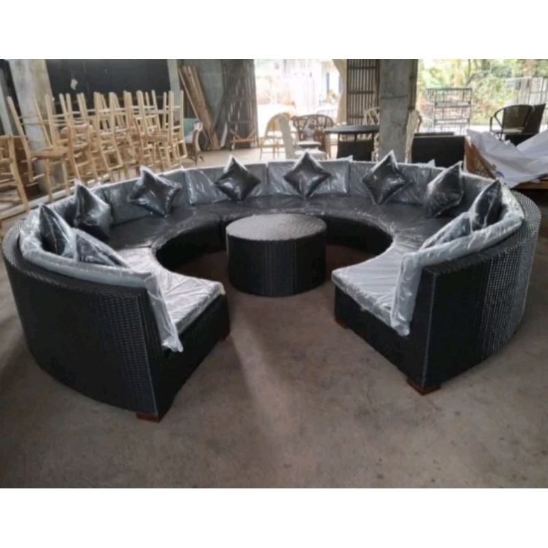 sofa outdoor rotan sintetis kursi taman bundar rotan sintetis