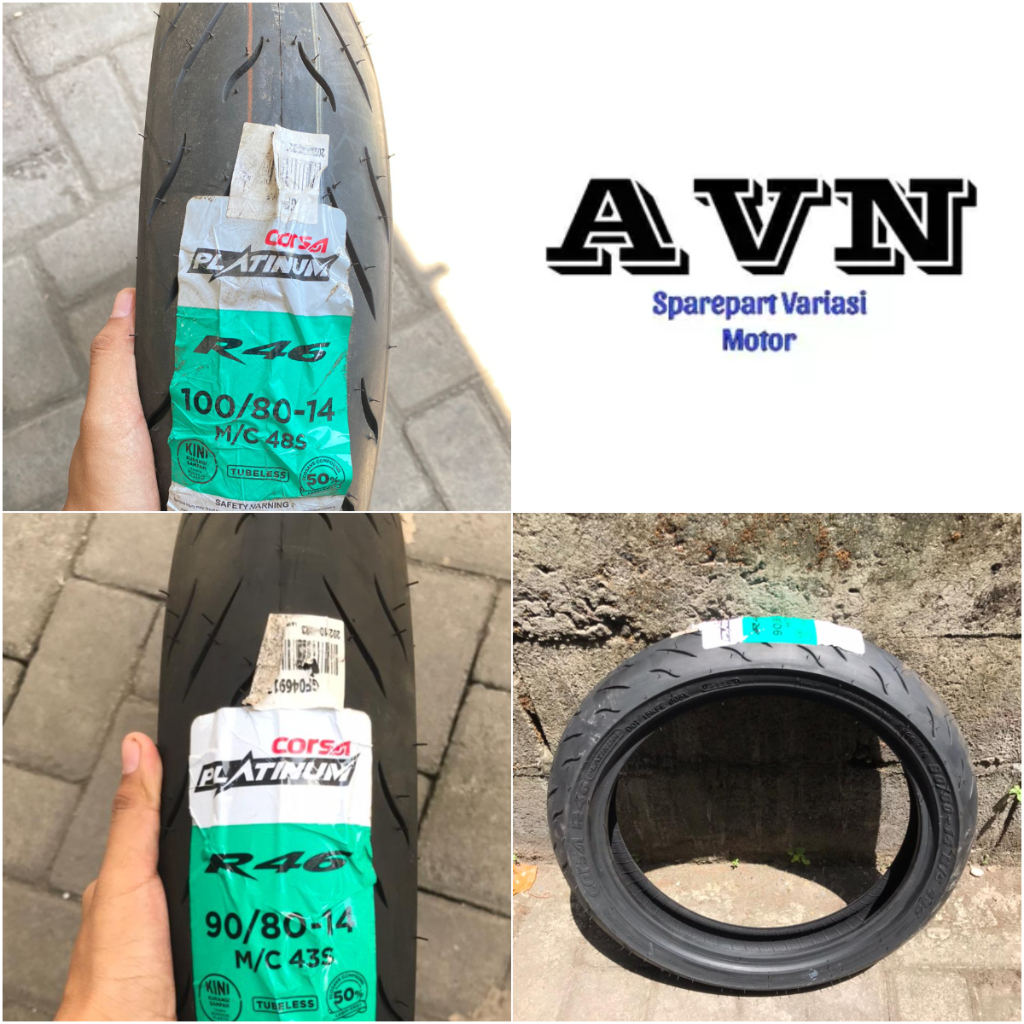 BAN LUAR CORSA R46/R26 80/80-14 90/80-14 100/80-14 R46 TUBLESS