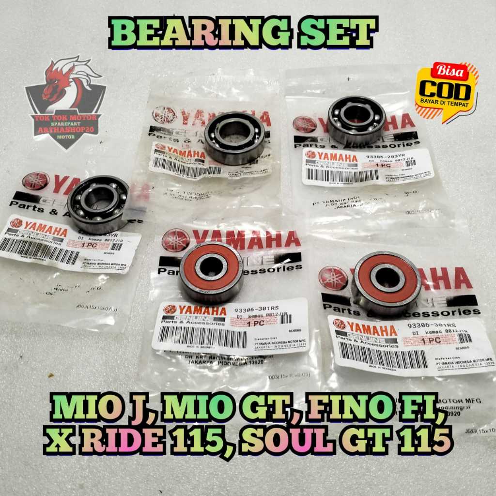 Paket Bearing Rasio 54P Motor Yamaha Mio J ,Mio GT, Soul GT 115, Fino FI injeksi 115, X Ride 115 Kla