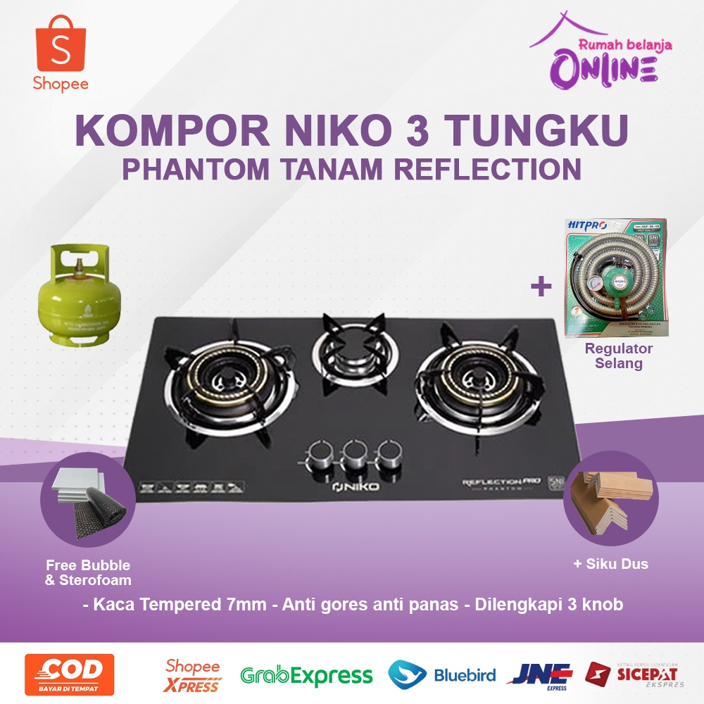 KOMPOR 3 TUNGKU MULTIFUNGSI NIKO PRO PHANTOM All BLACK NEWW