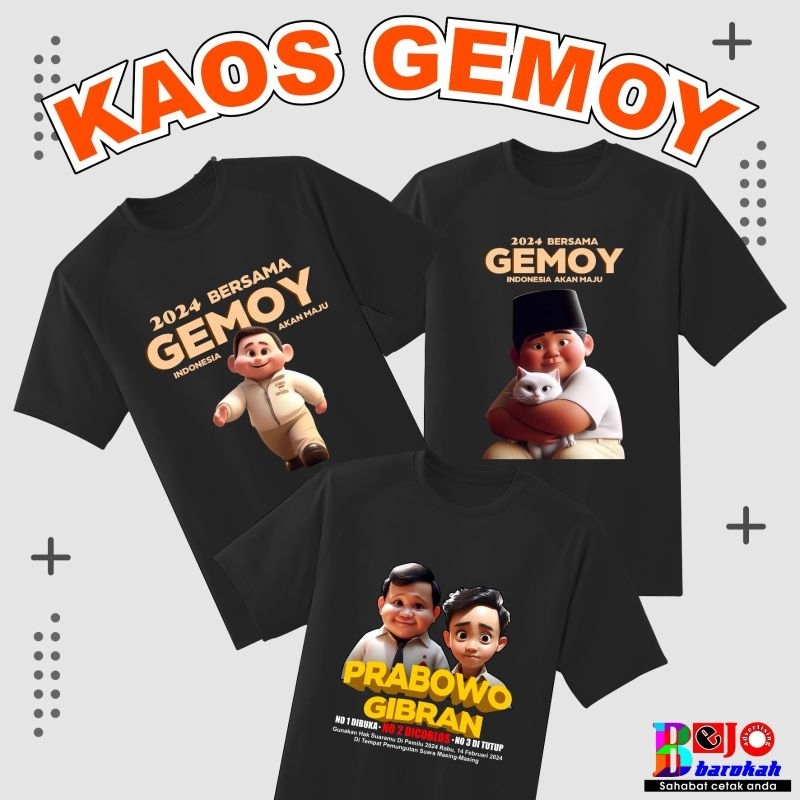Kaos Gemoy Prabowo / Prabowo Gemoy 2024 /Kaos Prabowo Gibran Gemoy Capres
