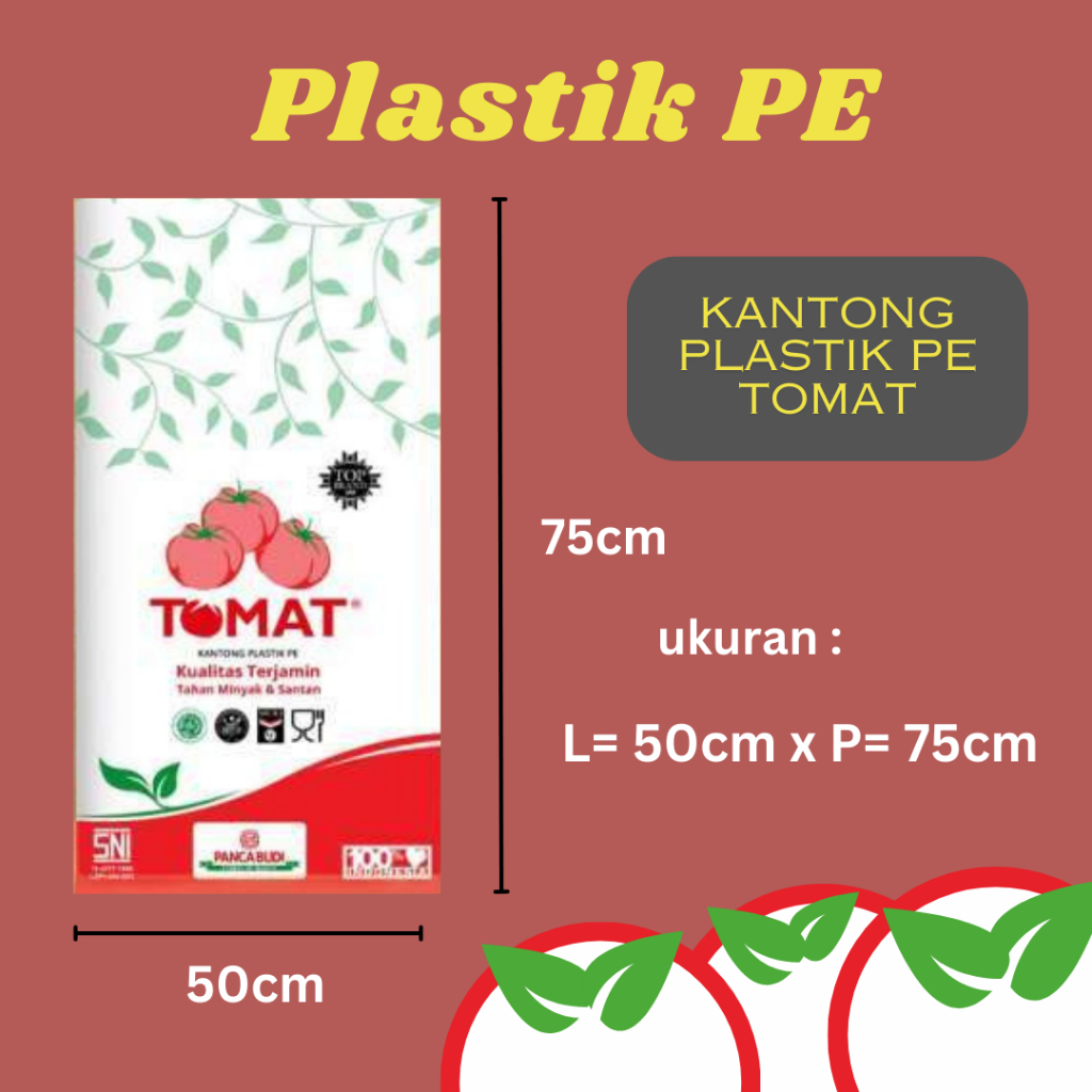 Kantong Plastik PE Tomat jumbo Tebal 80 micron uk 50x75 Dan 60x100cm Kantong Plastik Sayur, Kantong 