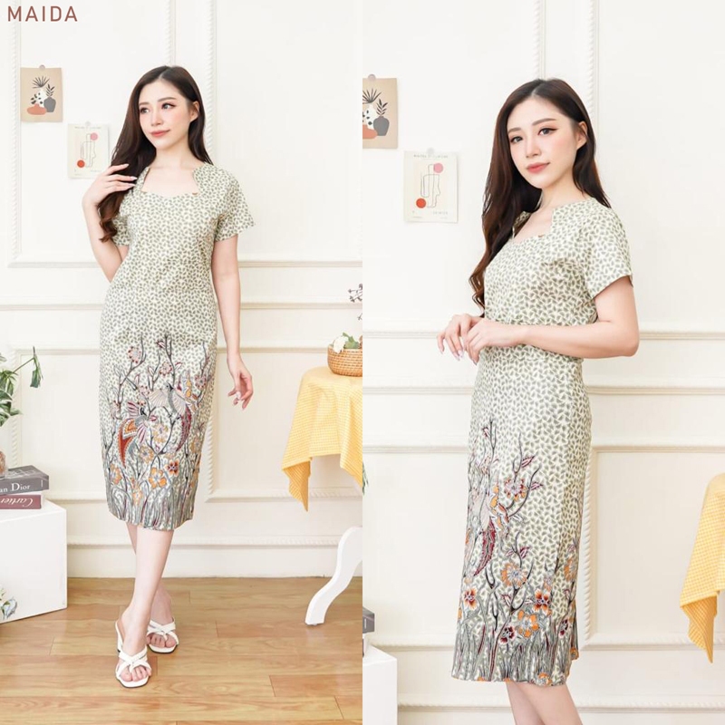Maida Dress Wanita Batik Couple Modern Dress Batik Modern Gaun Pesta Dress Batik Wanita Model Span R