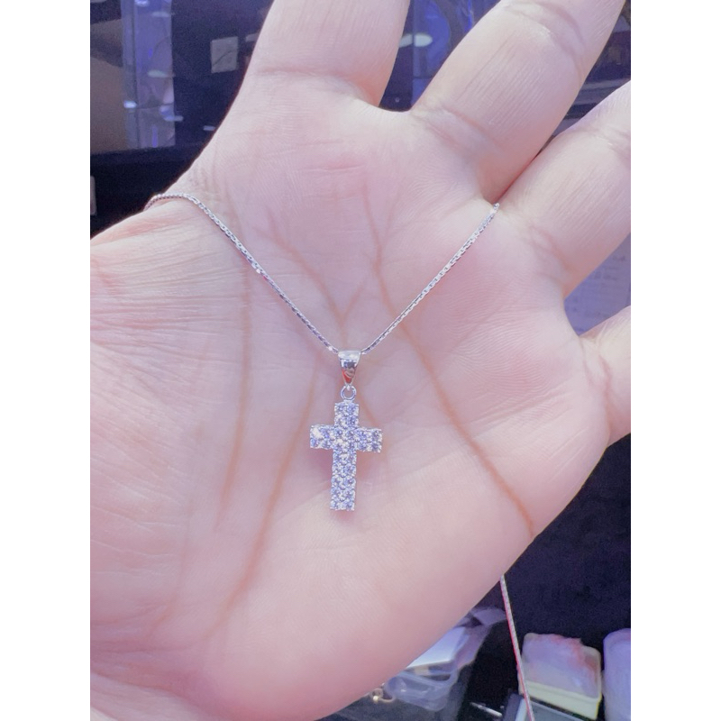 KALUNG SATU SET LIONTIN SALIB NEW EMAS ASLI