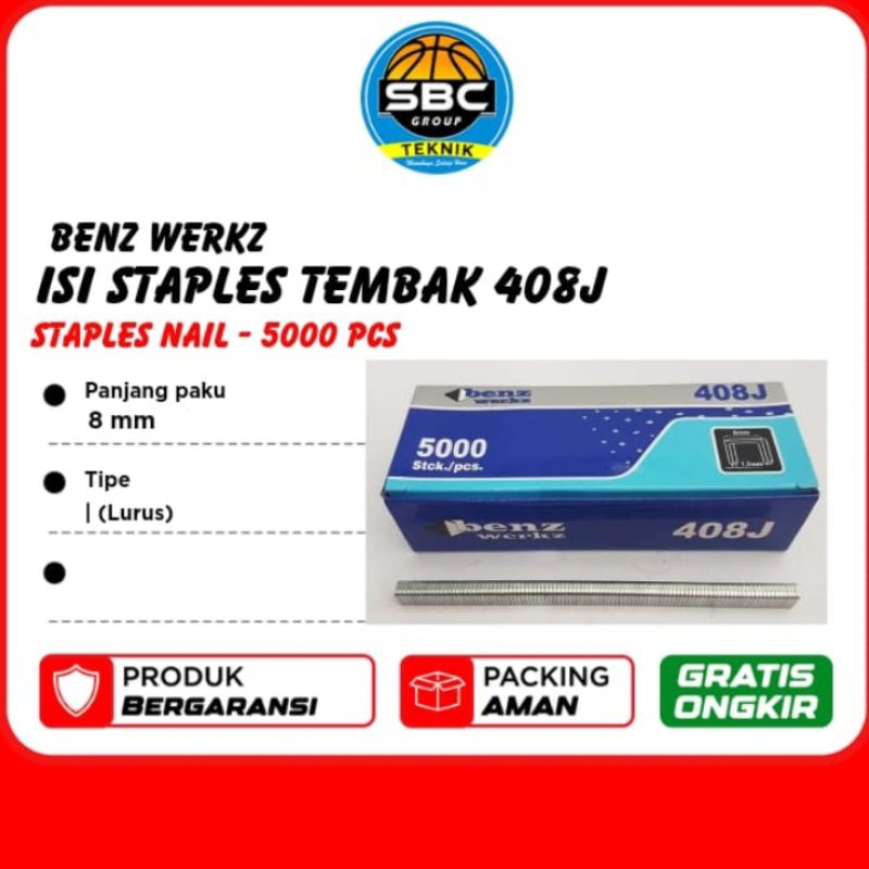 

JUAL ISI PAKU TEMBAK REFILL AIR NAILER NAIL GUN BENZ - 408J