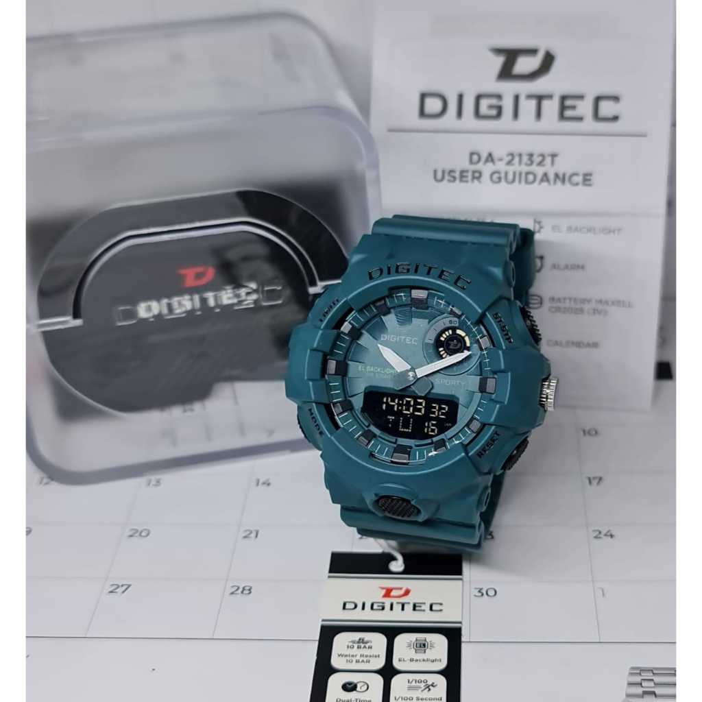 Jam Tangan Digitec Rubber DA-2132T BLC-15B Original Murah