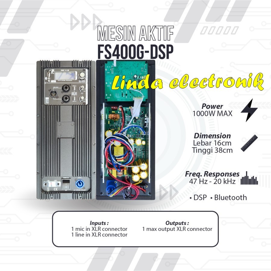 Mesin Speaker Aktif / Power Kit Aktif 1000 Watt Original FS400G-DSP