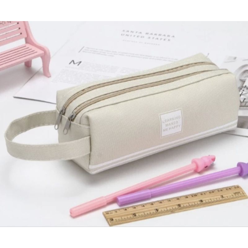 

Kotak pensil & stationery dual zipper / tempat alat tulis sekolah 2 sisi