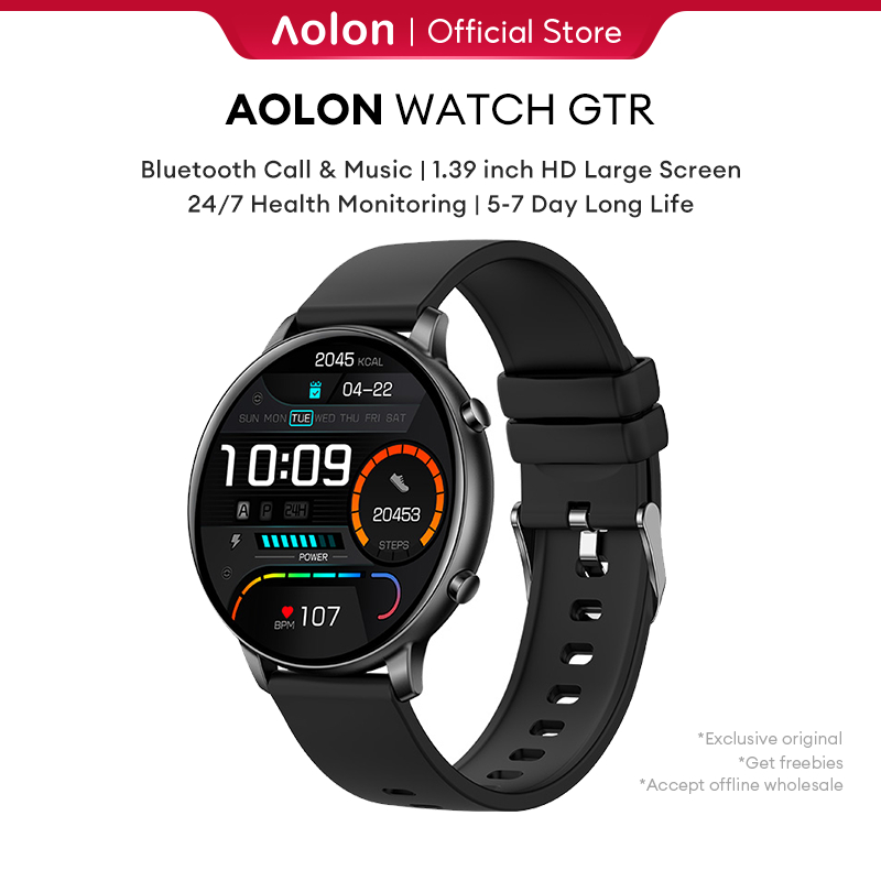 Aolon GTR Smartwatch | Waterproof | 1.39 Inch HD Touch Screen | Kalkulator | Wallpaper Kustom | Jam Tangan Pria Wanita | Heart Rate Blood Oxygen Monitoring | Sports Watch | Bluetooth Call Smart Watch PK ZL02