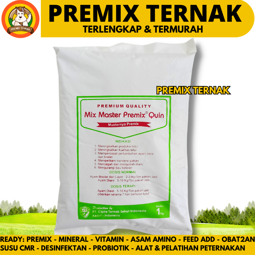 MIX MASTER PREMIX QUIN 1 KG - Olaquindox Agp Pemacu Pertumbuhan & Penambah Berat Badan Hewan Ayam & 