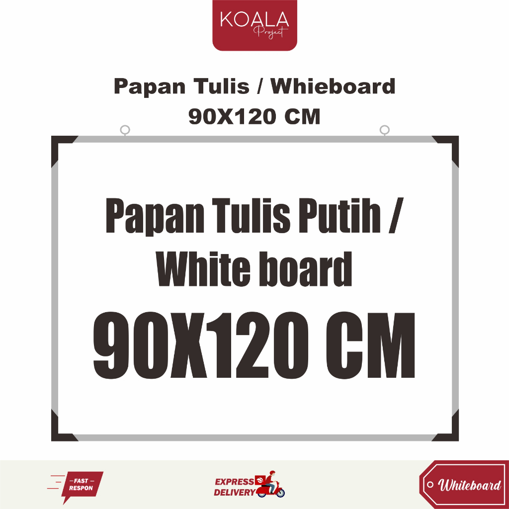 

WHITEBOARD PAPAN TULIS PUTIH 90x120 CM - KOALA PROJECT