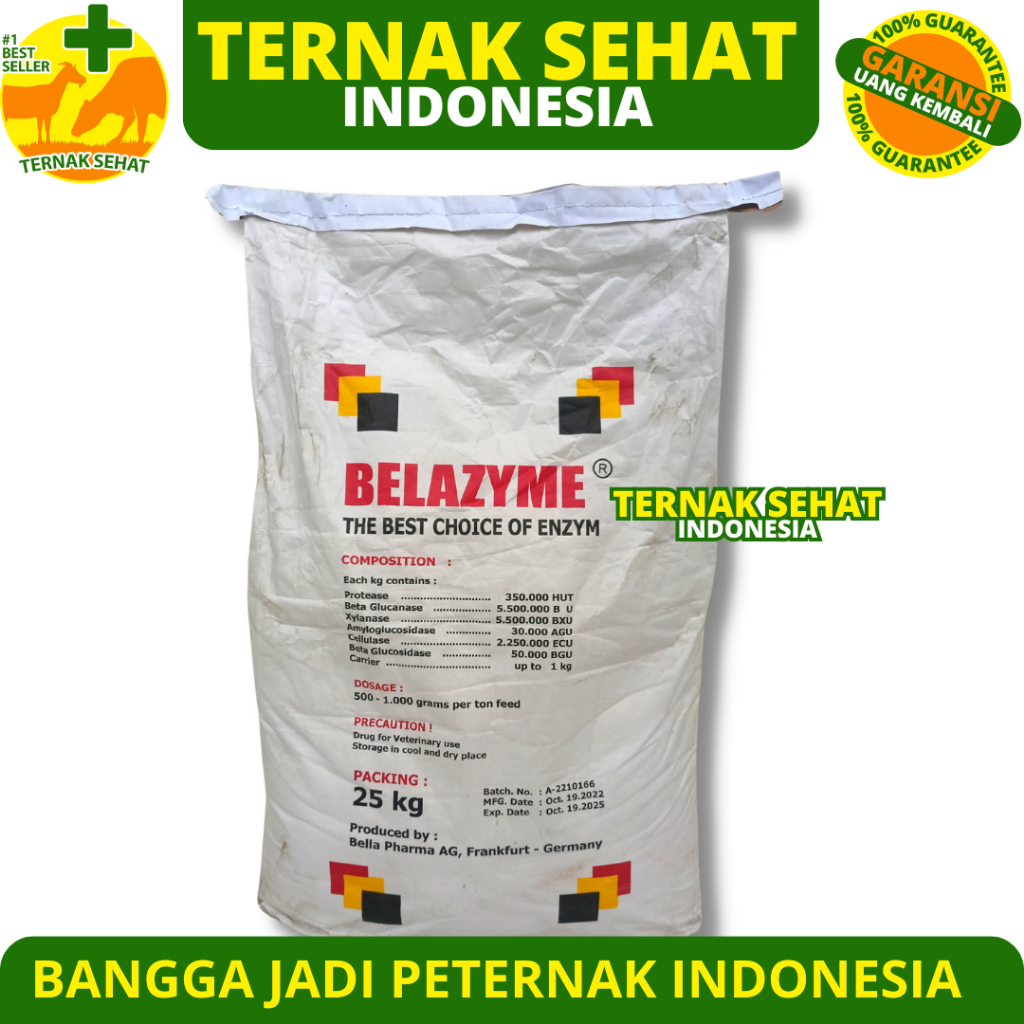 BELAZYME 1 KG - Suplemen Multi Enzim ternak - Enzim ayam - Enzim Udang - Enzim Sapi - seperti NATUZY