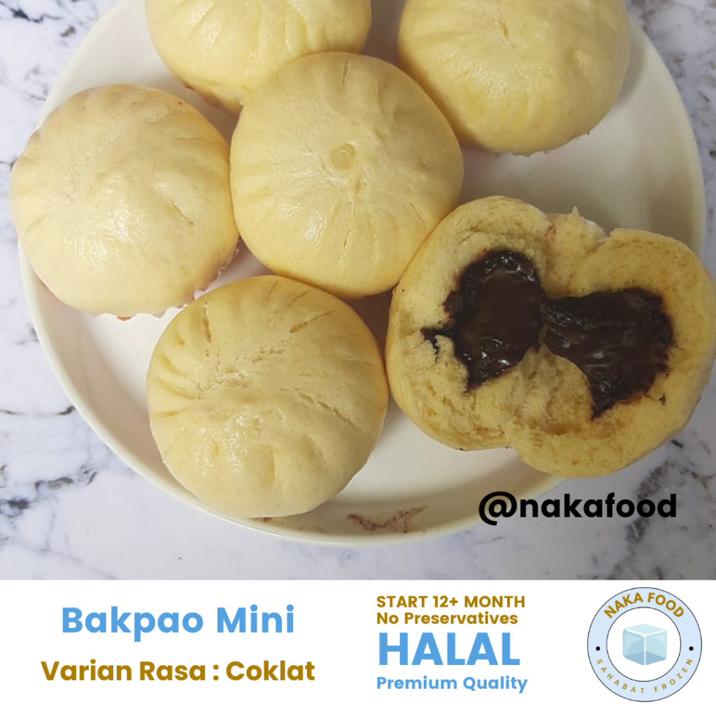 

BAPAO BAKPAO MINI (lebar 6cm) ISI COKLAT Tanpa Pengawet