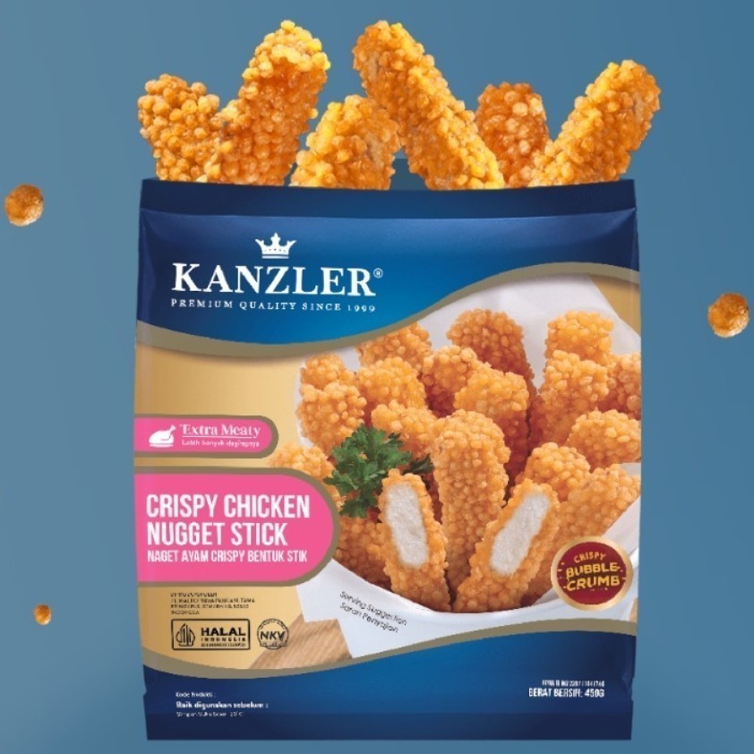 

Kanzler crispy chicken nugget stik 450 gram / naget kanzer / naget krispy frozen