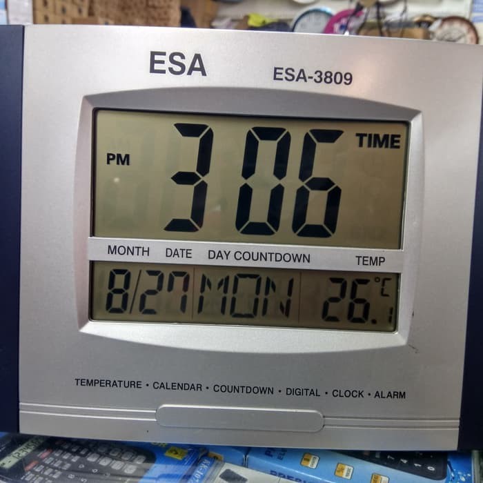 CUCI GUDANG Jam Dinding Digital ESA 3809 - Jam Digital ESA - Fitur Lengkap Digital Bagus
