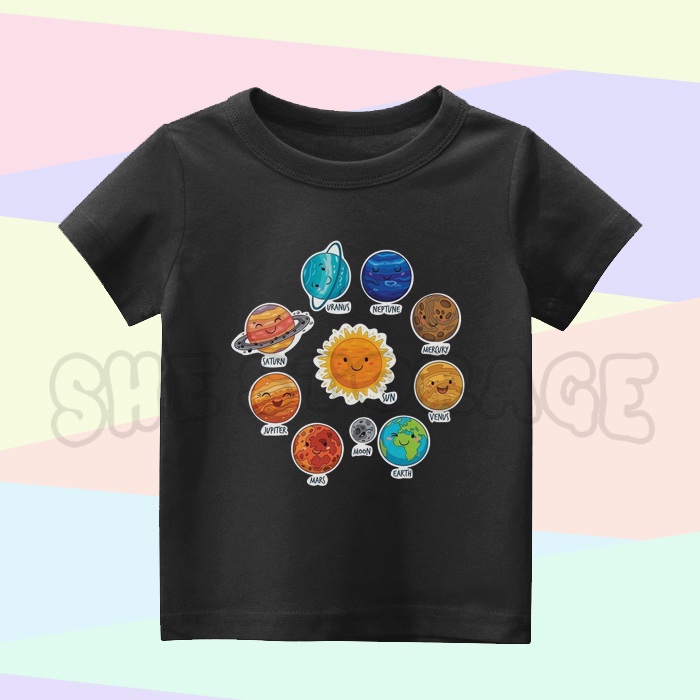 BAJU ANAK KAOS ANAK TATA SURYA PLANET GALAXY