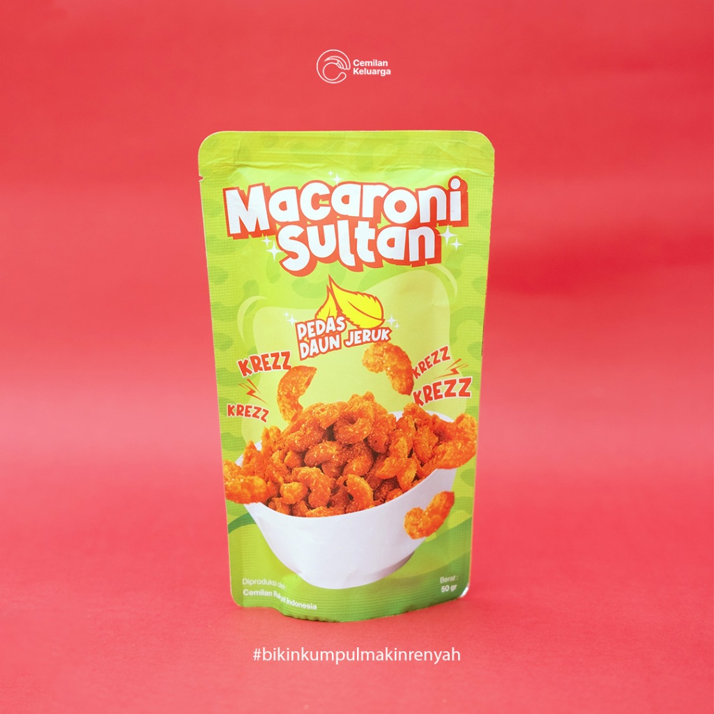 

CEMILAN NUSANTARA - Macaroni Sultan Rasa Pedas Daun Jeruk (50 gram) Jajanan Viral Renyah Gurih Cemilan Kekinian Cemilan Keluarga Indonesia