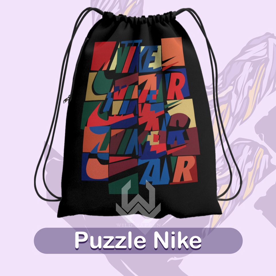 ART I32Q Tas Serut  String Bag Full Print Puzzle Nike  Atheena Store