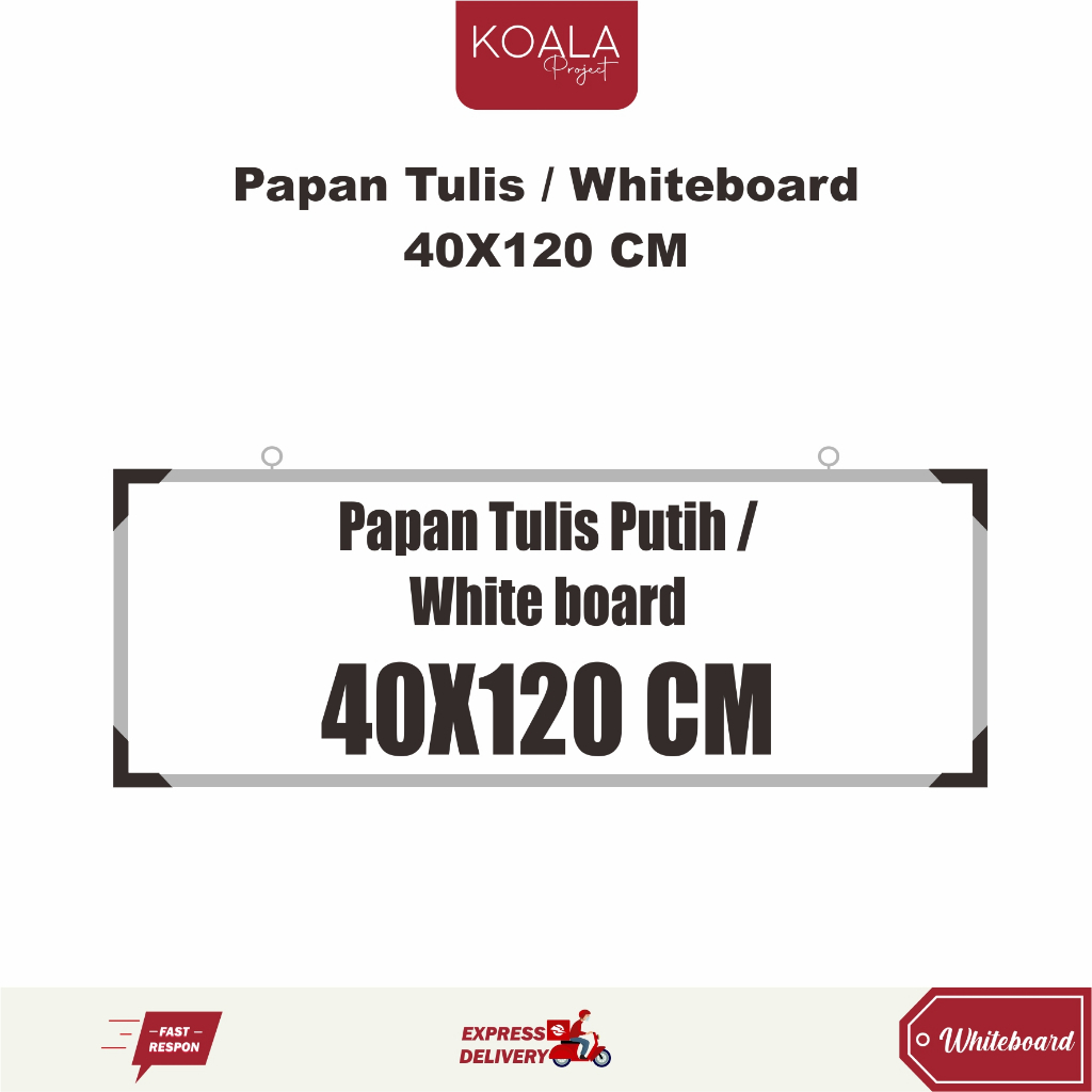 

WHITEBOARD PAPAN TULIS PUTIH 40x120 CM - KOALA PROJECT