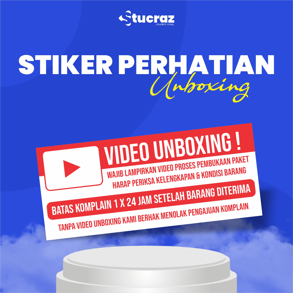 

STIKER WAJIB VIDEO UNBOXING ISI 60 PCS SIZE 7 X 3 CM